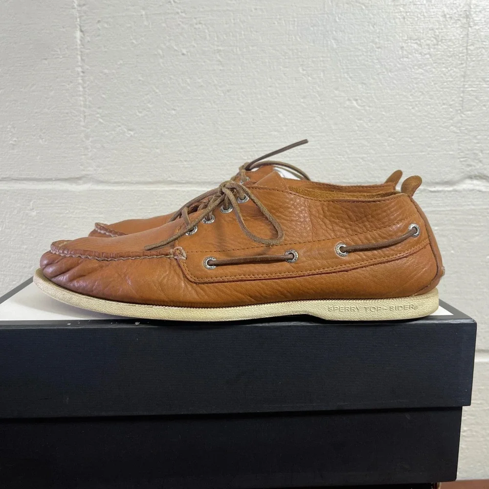 Sperry Top-Sider Brown Leather Boat Shoes Moc Toe Loafers Men's Size 12 M